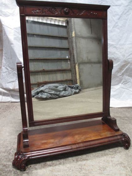19th Century rectangular flame Mahogany cheval dressing swing mirror (ref 290)